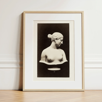 Bust of Greek Slave - Hiram Powers Art Print / Canvas, Hiram Powers, Greek Slave, Young Woman Tilts, Cycladic Stillness Running, Bare