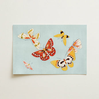 Butterflies - Kamisaka Sekka Chō Senshu Art Print / Canvas, 18x12’’ / 46x31cm / Unframed / no Border, Posters Prints & Visual Artwork, Toby