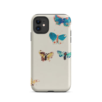 Butterflies - Odilon Redon Watercolor Phone Case Iphone 11 / Matte Butterfly-patterned Phone Case Odilon Redon’s Five Butterflies, Fleeting