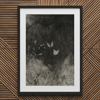 Butterflies - Impresión artística de William Baxter Closson / Lienzo, 20x30’’ / 51x76cm / Marco negro / Paspartú, Pósters, impresiones y obra visual, Toby