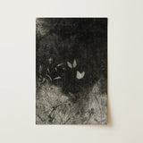 Butterflies - William Baxter Closson Art Print / Canvas Black-and-white Botanical Delicate White Amidst Textured, Meadow Stems Prints