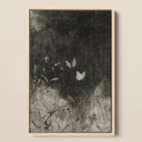 Butterflies - William Baxter Closson Art Print / Canvas Framed Black-and-white Artwork Delicate White Amidst Tall, Meadow Stems Prints