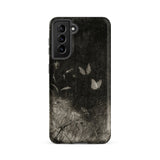 Butterflies - William Baxter Closson Phone Case Samsung Galaxy S21 Fe / Matte Black Phone Case Monochrome Design Delicate Butterflies Among