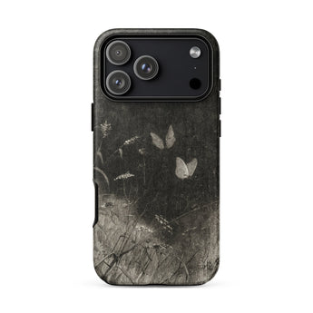 Butterflies - William Baxter Closson Phone Case Iphone 17 Pro Max / Matte Black Phone Case Monochrome Design Butterflies Tall Grass William