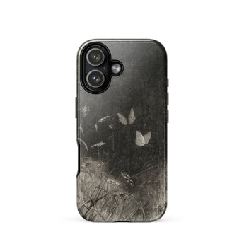 Butterflies - William Baxter Closson Phone Case Iphone 17 / Gloss Black Phone Case Monochrome Illustration Butterflies Wild Grasses William