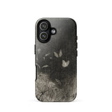 Butterflies - William Baxter Closson Phone Case Iphone 17 / Gloss Black Phone Case Monochrome Illustration Butterflies Wild Grasses William