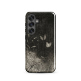Butterflies - William Baxter Closson Phone Case Samsung Galaxy S25 / Gloss Black Phone Case Monochrome Illustration Butterflies Wild