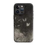 Butterflies - William Baxter Closson Phone Case Iphone 15 Pro Max / Matte Black Phone Case Monochrome Illustration Butterflies Wild Grasses
