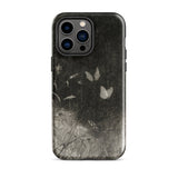 Butterflies - William Baxter Closson Phone Case Iphone 14 Pro Max / Gloss Black Phone Case Monochrome Illustration Butterflies Wild Grasses