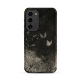 Butterflies - William Baxter Closson Phone Case Samsung Galaxy S23 Plus / Matte Black Phone Case Monochrome Illustration Delicate White
