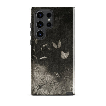 Butterflies - William Baxter Closson Phone Case Samsung Galaxy S23 Ultra / Gloss Black Phone Case Monochrome Illustration Two Butterflies