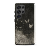 Butterflies - William Baxter Closson Phone Case Samsung Galaxy S25 Ultra / Gloss Black Phone Case Monochrome Illustration Butterflies