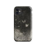 Butterflies - William Baxter Closson Phone Case Iphone 11 / Gloss Black Phone Case Subtle Monochromatic Illustration Butterflies Wild