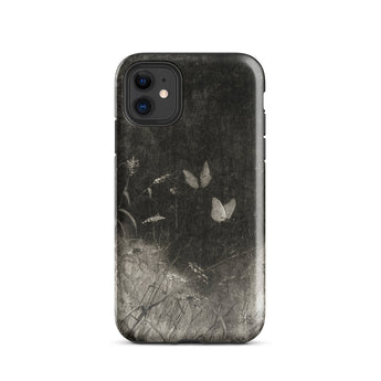 Butterflies - William Baxter Closson Phone Case Iphone 11 / Gloss Black Phone Case Subtle Monochromatic Illustration Butterflies Wild