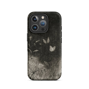 Butterflies - William Baxter Closson Phone Case Iphone 16 Pro / Matte Black Textured Phone Case Monochrome Illustration Butterflies