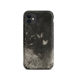 Butterflies - William Baxter Closson Phone Case Iphone 11 / Matte Black Phone Case Textured Vintage-style Illustration Delicate White