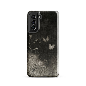 Butterflies - William Baxter Closson Phone Case Samsung Galaxy S21 / Gloss Black Phone Case Vintage-style Illustration Delicate White