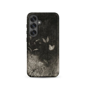 Butterflies - William Baxter Closson Phone Case Samsung Galaxy S25 / Matte Black Phone Case Vintage-style Illustration Two Pale Butterflies
