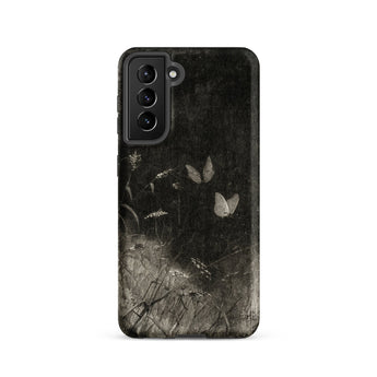Butterflies - William Baxter Closson Phone Case Samsung Galaxy S21 / Matte Black Phone Case Vintage-style Illustration Two Pale Butterflies