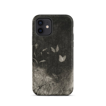 Butterflies - William Baxter Closson Phone Case Iphone 12 / Matte Dark Gray Phone Case Vintage-style Illustration Two White William Baxter,