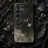 Butterflies - William Baxter Closson Phone Case Dark Textured Phone Case Delicate White Butterfly Plant William Baxter, Wild Grasses Bow,