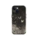 Butterflies - William Baxter Closson Phone Case Iphone 15 / Gloss Dark Textured Phone Case Monochrome Illustration Delicate White William