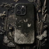 Butterflies - William Baxter Closson Phone Case Dark Textured Phone Case Subtle Monochromatic Botanical Insect William Baxter, Wild Grasses