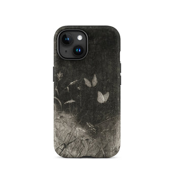 Butterflies - William Baxter Closson Phone Case Iphone 15 / Matte Dark Textured Phone Case Subtle Monochromatic Illustration Delicate