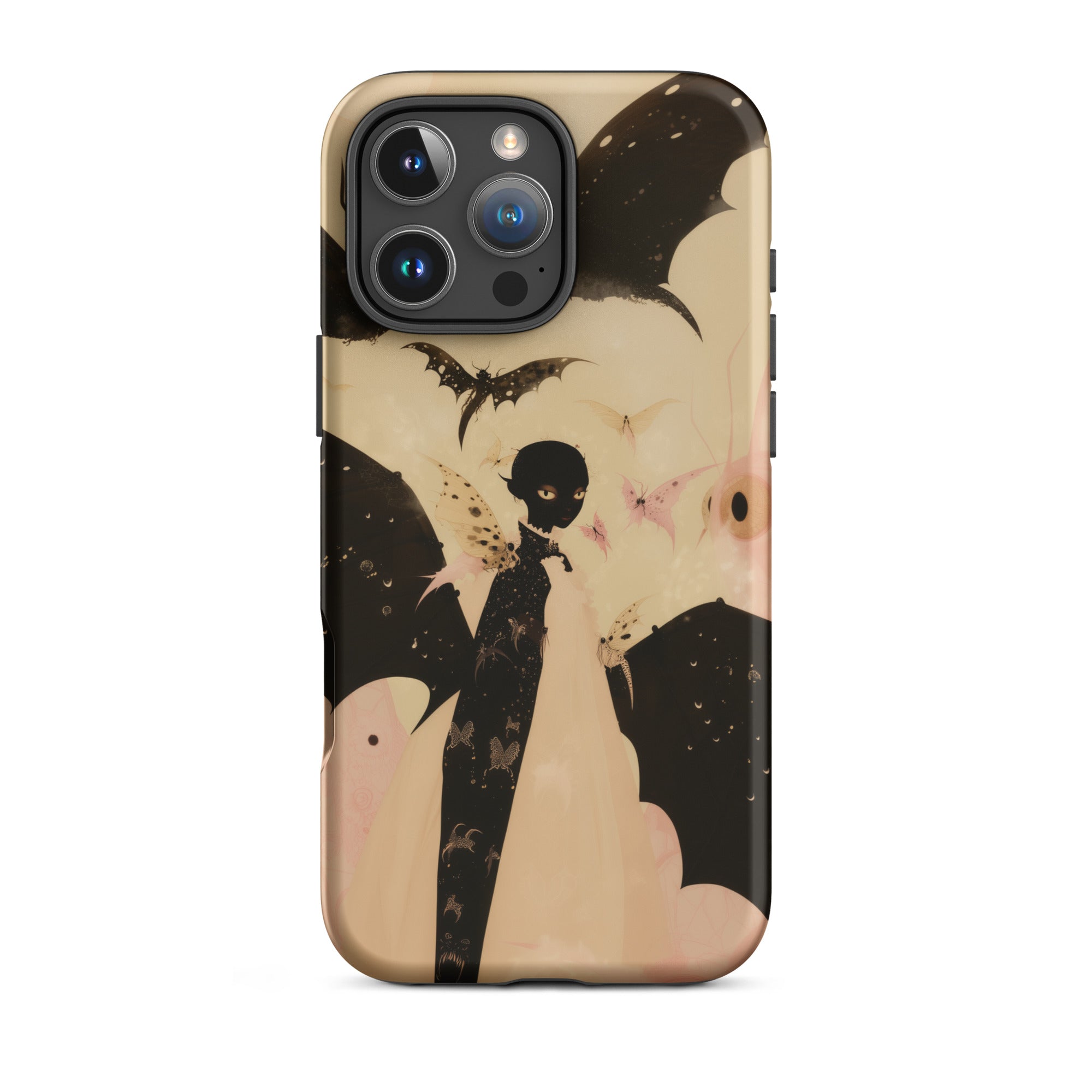 Butterfly Effect - Surreal Metamorphosis Art Iphone Case, 16 Pro Max / Matte, Phone Case Spooky Bat Design