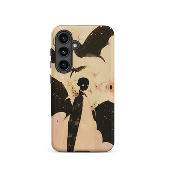 Butterfly Effect - Surreal Metamorphosis Art Samsung Case, Galaxy S24 / Matte, Smartphone Case Gothic-style Art Print Dark Slender Figure