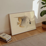 Butterflyfish - Luigi Balugani Ocean Life Art Print / Canvas Framed Artwork White Beige Tropical Fish, Sea, Marine Artistry Prints