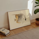 Butterflyfish - Luigi Balugani Ocean Life Art Print, Framed Artwork White Beige Tropical Fish