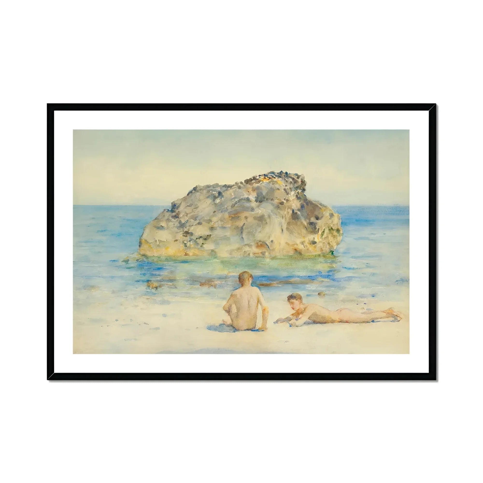 The Sunbathers - Henry Scott Tuke Fine Art Print, Framed Beach Scene Painting