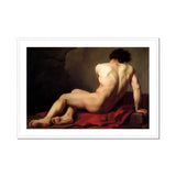 Patroclus - Jacques-louis David Greek Myth Art Print, Nude Male Figure Seated Red Cloth