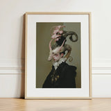 Cadmus - Gay Dragon Prince Art Print / Canvas Framed Person Elaborate Dark Attire Ornate, Illustrious, Face Prints