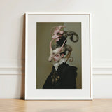 Cadmus - Gay Dragon Prince Art Print / Canvas Framed Person Elaborate Ornate Headgear Pink, Illustrious, Face Prints