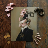 Cadmus - Gay Dragon Prince Art Print / Canvas Surreal Portrait Figure Intricate Horned Seahorse-like Headgear, Illustrious, Face Prints