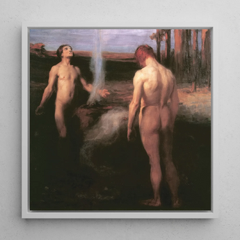 Cain and Abel - Laszlo Hegedus kunstprint / canvas, 12x12’’ / 31x31cm / Wit frame, posterprints & visuele kunstwerken, Toby Leon