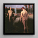 Cain and Abel - Laszlo Hegedus Art Print / Canvas Black-framed Reproduction Painting Creation John Singer Sargent László Hegedűs,