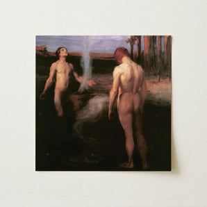 Cain and Abel - Laszlo Hegedus Art Print / Canvas Square-framed Reproduction Painting Creation John Singer Sargent Two László Hegedűs,