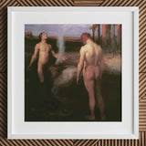 Cain and Abel - Laszlo Hegedus Art Print / Canvas White-framed Reproduction Painting Birth Venus Sandro Botticelli László Hegedűs,