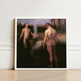 Cain and Abel - Laszlo Hegedus Art Print / Canvas White-framed Reproduction Painting Creation John Singer Sargent László Hegedűs,
