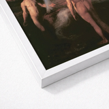 Cain and Abel - Laszlo Hegedus Art Print / Canvas White Framed Classical Painting Nude Figures László Hegedűs, Budapest-born, Constructs,