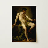 Cain - Anton Losenko Art Print / Canvas Classical Oil Painting Muscular Nude Male Figure Cain’s Frame, Shadows Carving Deep Ridges, Raw