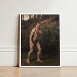 Cain - Julius Paulsen Fine Art Print / Canvas Framed Classical Painting Nude Male Figure Forest Rendered, Advances, Prints