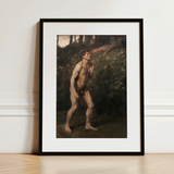 Cain - Julius Paulsen Fine Art Print / Canvas Black-framed Art Print Classical Painting Nude Male Figure Julius Paulsen Fine, Cain