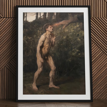 Cain - Julius Paulsen Fine Art Print / Canvas Black Framed Poster Nude Male Figure Woods, Advances, Prints