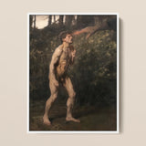 Cain - Julius Paulsen Fine Art Print / Canvas Framed Classical Oil Painting Muscular Nude Male Figure Julius Paulsen Fine, Cain Advances,