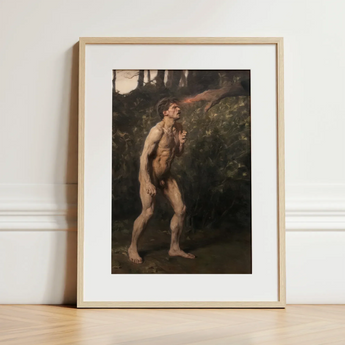 Cain - Julius Paulsen Fine Art Print / Canvas Framed Classical Painting Nude Male Figure Outdoor Enclosed Julius Paulsen Fine, Cain