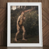 Cain - Julius Paulsen Fine Art Print / Canvas White Framed Nude Male Figure Painting, Advances, Prints
